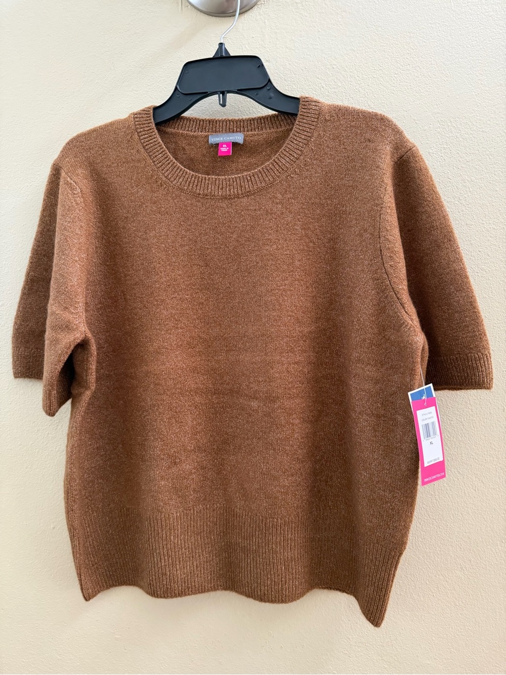 Brand New Vince Camuto Short Sleeve Crewneck Sweater - Brown